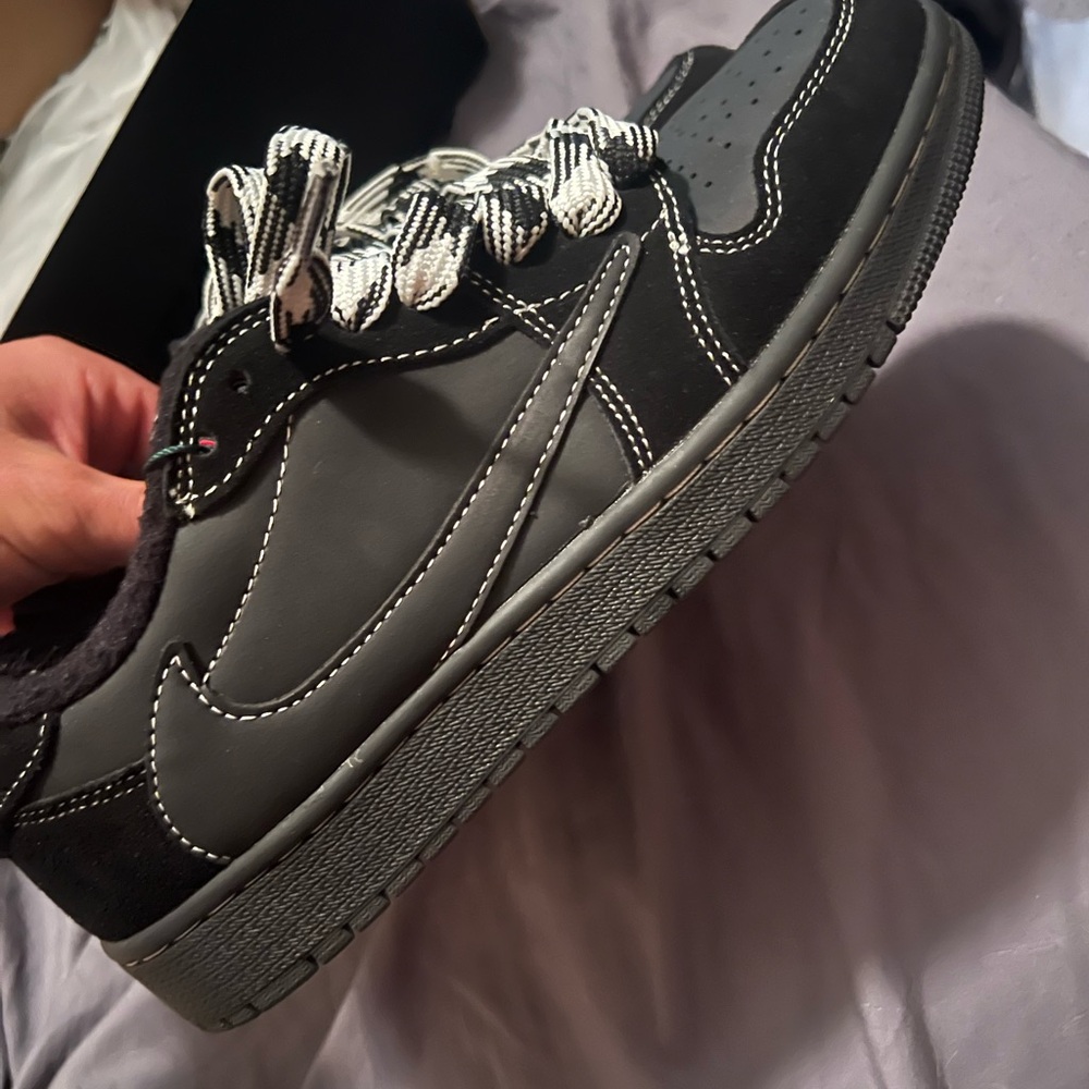 Travis Scott Black and Gray Sneakers